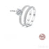 Round Sterling Silver Engagement Ring with Wedding Band
